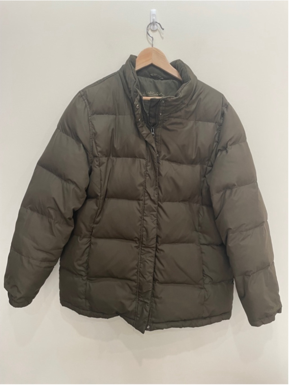 WindRiver Womens Puffer Jacket Olive Green Size XL Down Filled